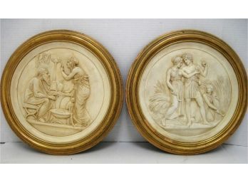 Pair Of Vintage Sungott Studios NY Relief Wall Plaques