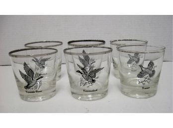 Set Of 6 Vintage Mid Century Federal Glass Company Bird Glasses
