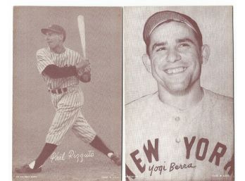 1947-66 NY Yankees Yogi Berra & Phil Rizzuto Exhibit Cards