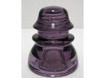 Vintage Whitall Tatum Purple Amethyst Art Glass  #1 Insulator