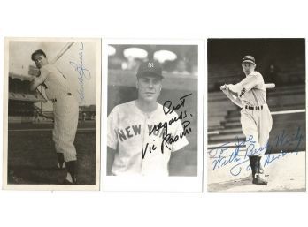 Group Of Old Time NY Yankees Signed Autographed Photo Postacrds (lot 1)