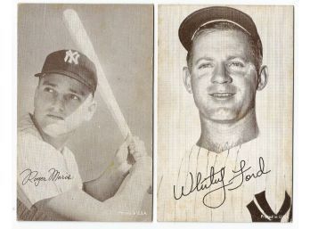 1947-66 NY Yankees Roger Maris & Whitey Ford Exhibit Cards