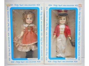 Pair Of Vintage Ideal Shirley Temple Dolls Mint In Original Boxes Marching Band & Suzannah