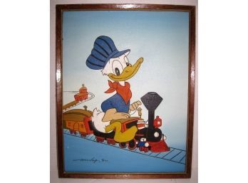 Vintage Donald Duck Painting Signed M Young