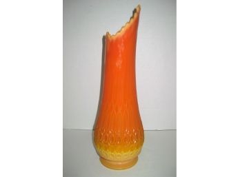 Nice 15' Amberina Style Orange Yellow Art Glass Vase