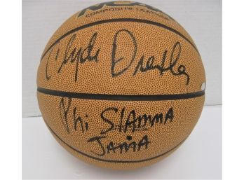 Clyde Drexler Phi Slama Jama Signed Autographed Full Size Basketball Steiner COA