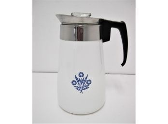 Very Nice Vintage Corning Ware 6 Cup Blue Cornflower Stove Top Percolator Coffee Pot