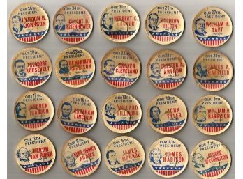 Lot Of 20 Vintage U.S Presidents Milk Bottle Caps