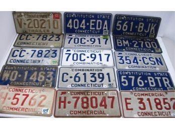 Lot Of Vintage Connecticut License Plates