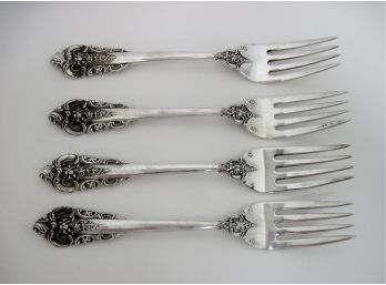 Set Of  Wallace Grand Baroque Sterling Silver 6 1/2' Dinner Forks 177 Grams