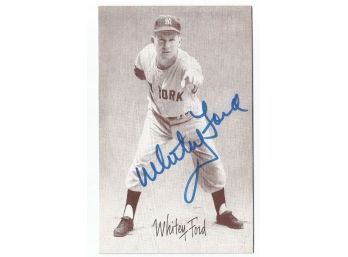 Vintage NY Yankees Whitey Ford Signed Autographed Exhibit Card