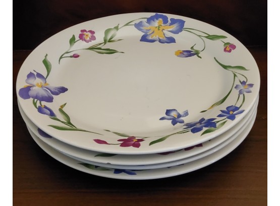 Set Of 4 Gibson Floral  Dinner Plates