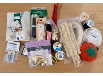 Mixed Lot Sewing Essentials Fabric And Notions