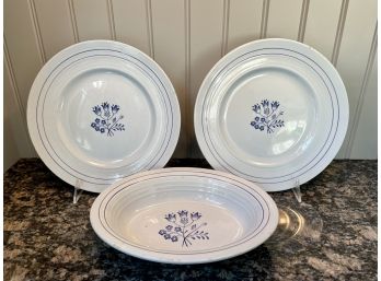 Booths Blue Mist 'Canterbury' Luncheon Plates And Oval Bowl