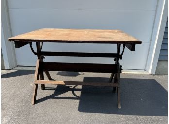 Vintage Dietzgen Oak Top Drafting Table