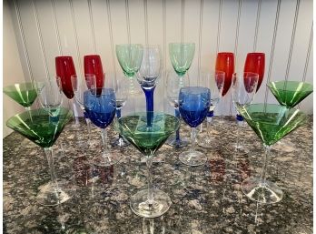 21 Colorful Crystal Stemmed Glassware