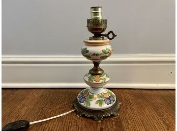 Hand Painted Enameled Lamp