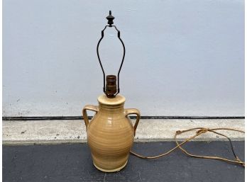 Mid Century Double Handled Pottery Urn Lamp