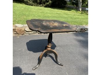 1960s Tilt Top Table With Paint Decorated Top