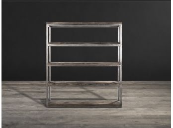 Large Timothy Oulton Axel MK3 Industrial Style Shelf In Reclaimed Wood & Brushed Metal Frame (2of 2)