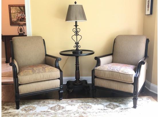 Pair Of Upholstered Arm Chairs By Martha Stewart & Bernhardt Retail $1,148 Each