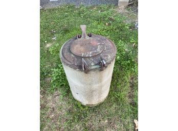 Antique No.5 In Ground Trash Receptacle - Cast Iron Flip Top
