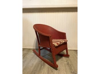 Round Back Childs Red Rocking Chair