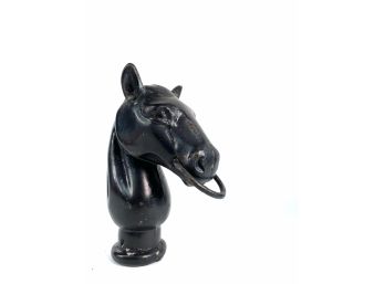 19th Century Cast Iron Horse Head Hitching Post Finial