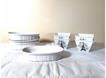 Set Of White Ceramics - 9 Pieces