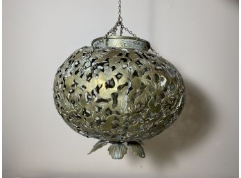 Vintage Pierced Brass Moroccan Candle/Votive Holder