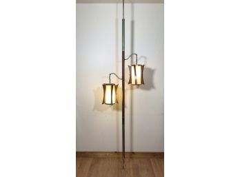 Vintage Danish Mid Century Modern Tension Pole Floor Lamp