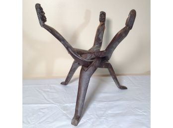 Contemporary Art Collapsible Hand Carved Wooden Stand