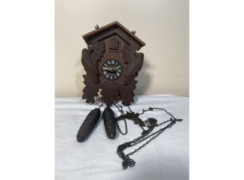 Vintage Schneider German Black Eight Day Cuckoo Clock