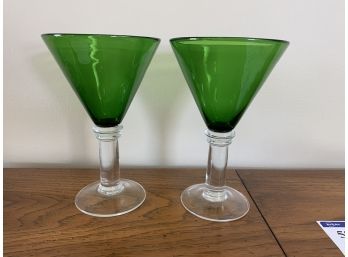 Two Large Martini Glasses