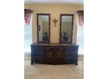 Century Triple Dresser With Double Mirrors