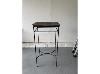Square Iron Stand With Added Stone Top
