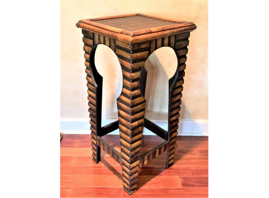 Decorative Faux Bamboo And Rattan Stand
