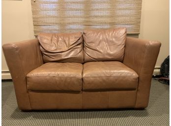 Tan Leather Sleeper Sofa