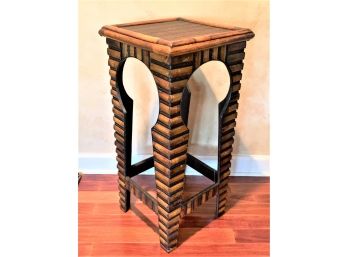 Decorative Faux Bamboo And Rattan Stand