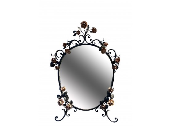 Highly Detailed Iron Floral Scroll Mirror