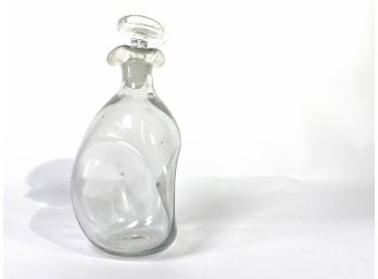 Hand Blown Dimpled Decanter With Stopper - Visible Pontil