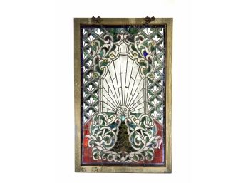 Majestic Art Nouveau Stained Glass Panel
