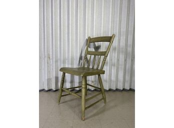 Antique Patinated Green Spindleback Chair