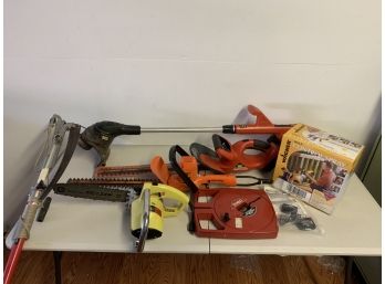 Outdoor Tools Lot - Chainsaw, Hedge Trimmer, Weed Whacker, Pole Saw & More!