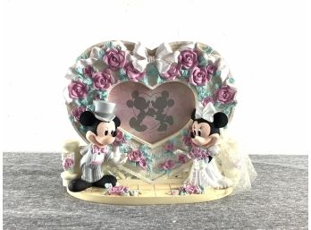 Mickey And Minnie - Bride And Groom Heart Shaped Picture Frame