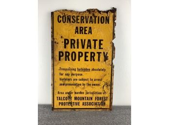 Conservation Area Private Property Sign