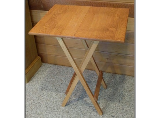 Folding Stand Table Of Knotty Pine