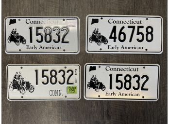 Lot Of Four Connecticut Early American License Plates