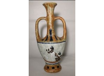 Vintage Italian Pottery In Amphora Style, With Ancient Egyptian Themed Decoration By Cucchi