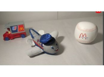 McDonalds Meal Toy  United Plane And Truck C. 1995, And MLB Plush Baseball C. 1989
